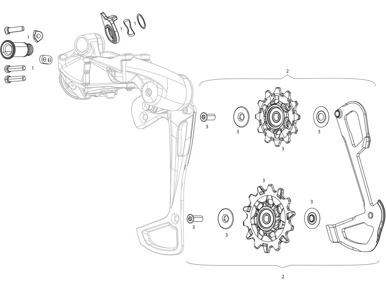 SRAM Ersatzteile GX Eagle 1x12 Schaltwerk 1 SRAM Ersatzteile GX Eagle 1x12 Schaltwerk